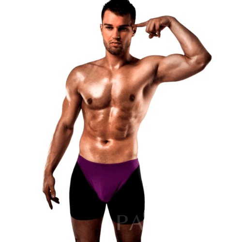 PASSION - BOXER 009 LILAC/PRETO LINGERIE ERÓTICA S/M