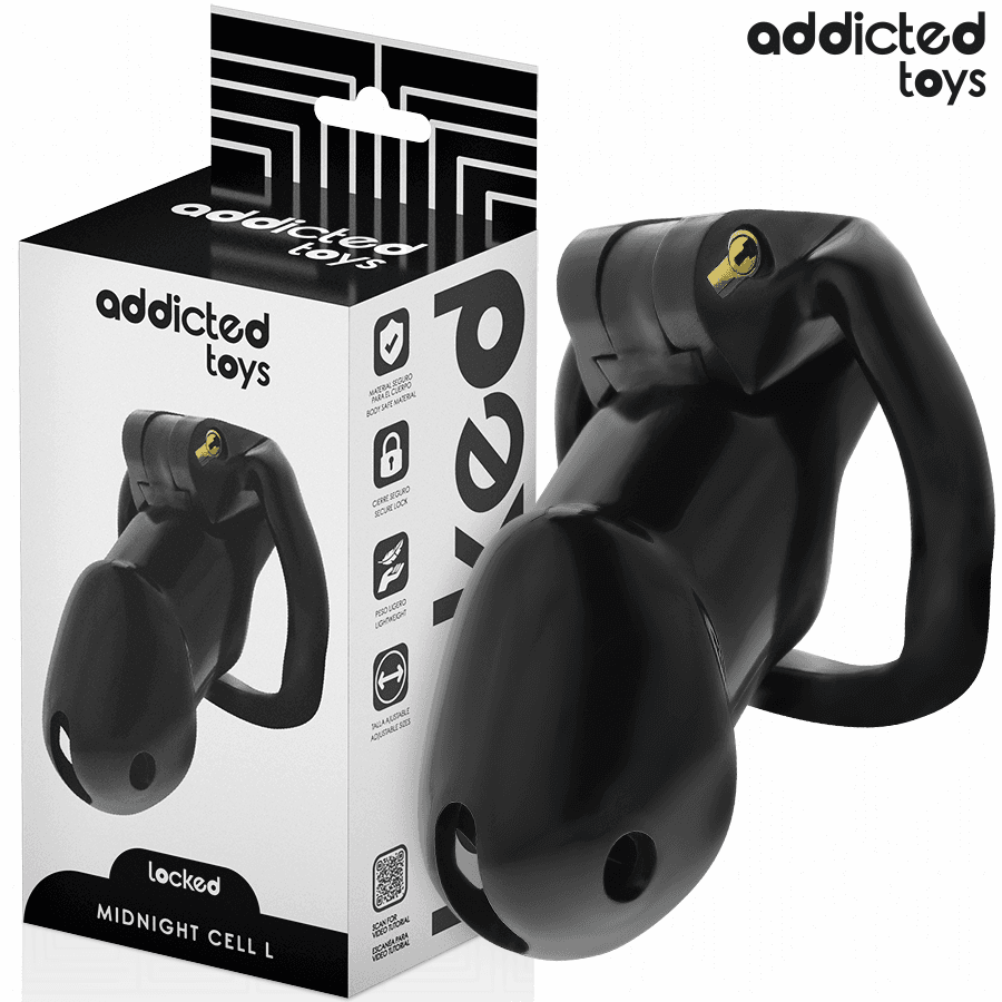 ADDICTED TOYS LOCKED - GAIOLA DE PÊNIS CELL MINDNIGHT TAMANHO L