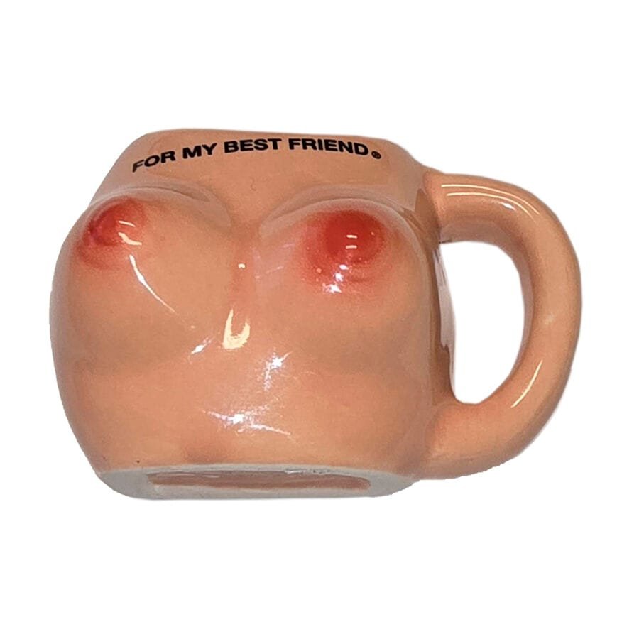 DIABLO PICANTE  ÍMÃ DE SEIO EM CANECA DE CERÂMICA “PARA MINHA MELHOR AMIGA”